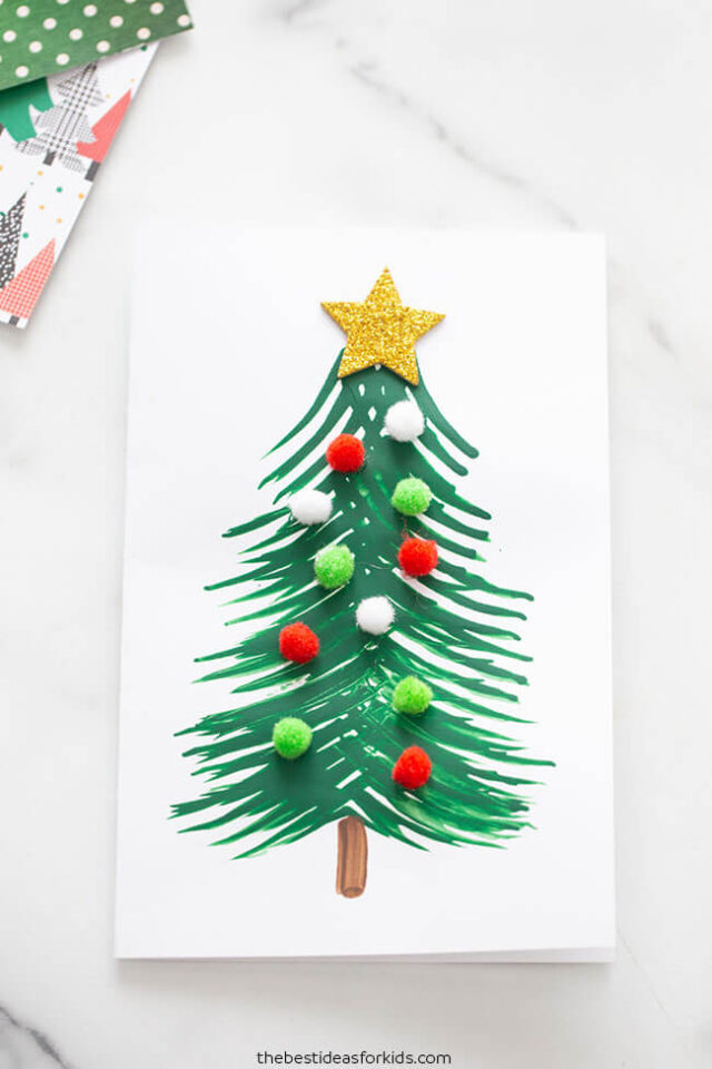 Pom Pom Christmas Tree- How to Make Mini Pom Poms with a Fork - Keeping it  Simple