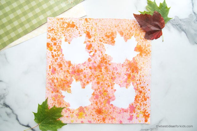 leaf art spray painted