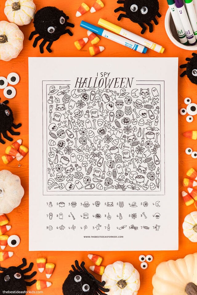 Coloring Page I Spy Halloween