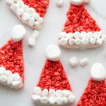 rice krispie treat santa hats