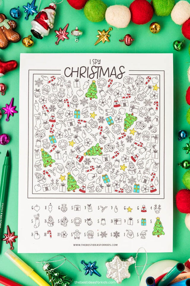 Coloring Page Christmas I Spy