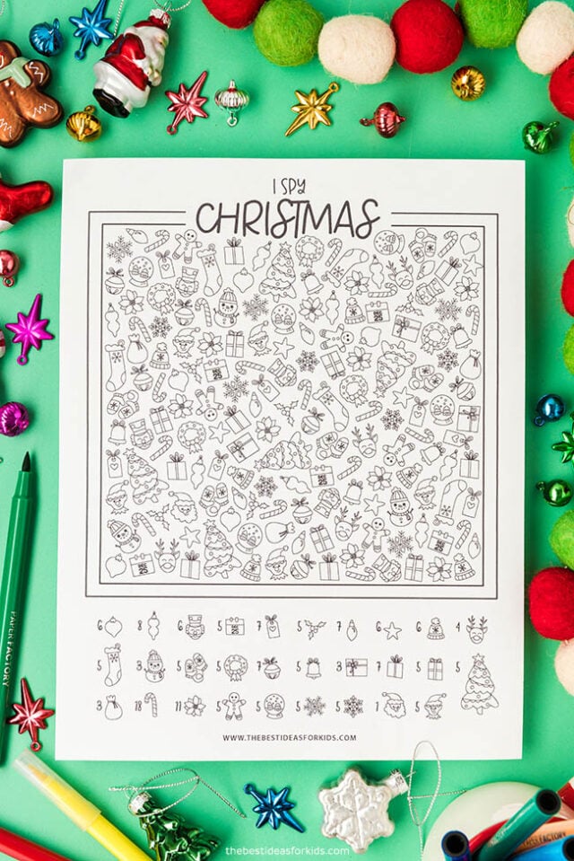 Coloring Page I Spy Christmas