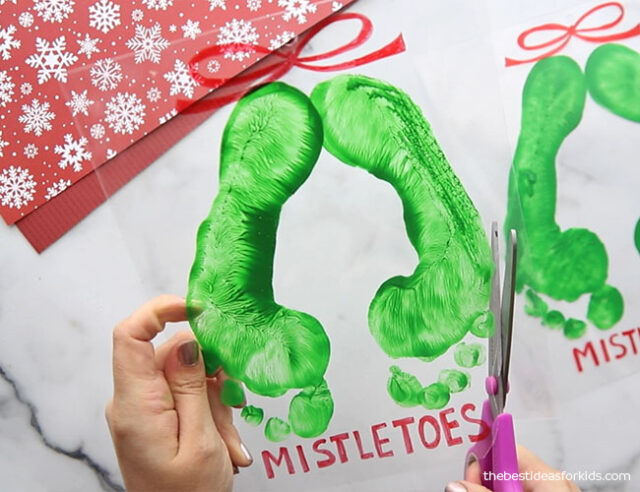 Cut out Mistletoes Shrinky Dink