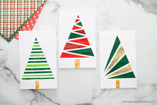 DIY Painted Christmas Tree Card