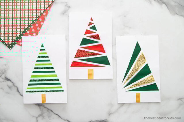 DIY Painted Christmas Tree Card