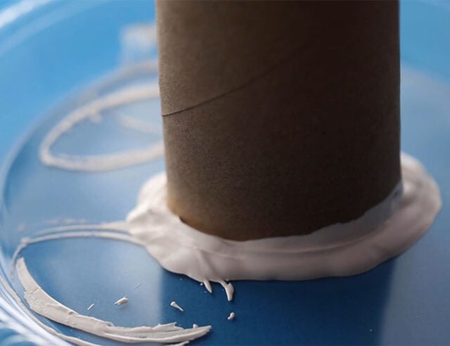 Dip Paper Roll into White Paint