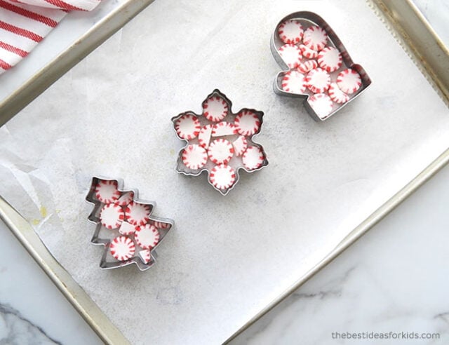 Fill Peppermints into Cookie Cutters