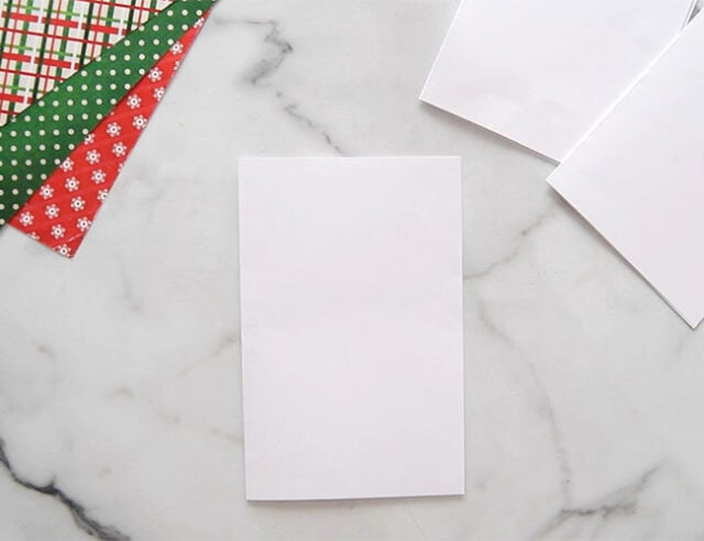 Fold over white cardstock