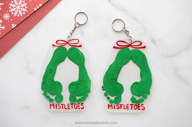 Footprint Mistletoes Shrinky Craft