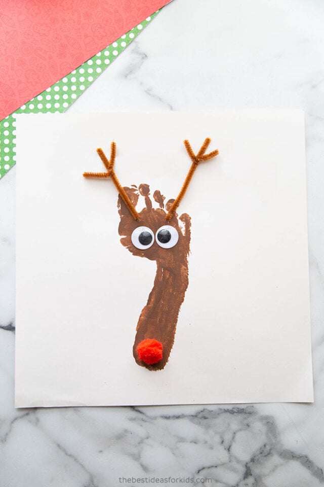 Footprint Reindeer Craft