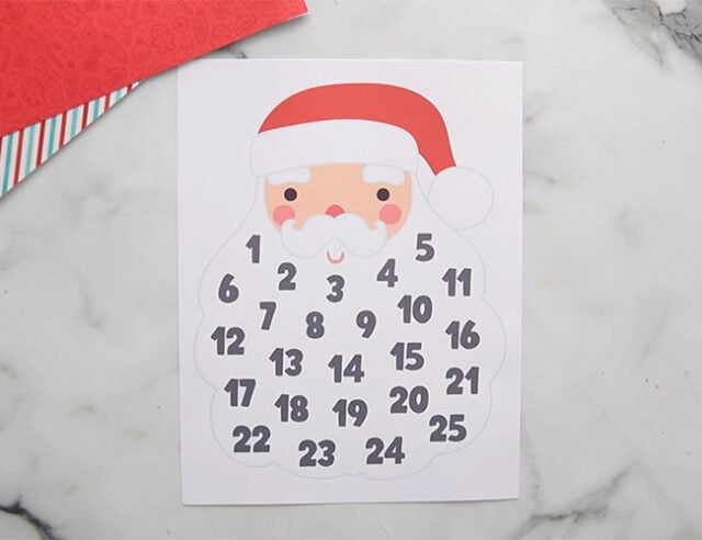 Free Printable Santa Beard Countdown