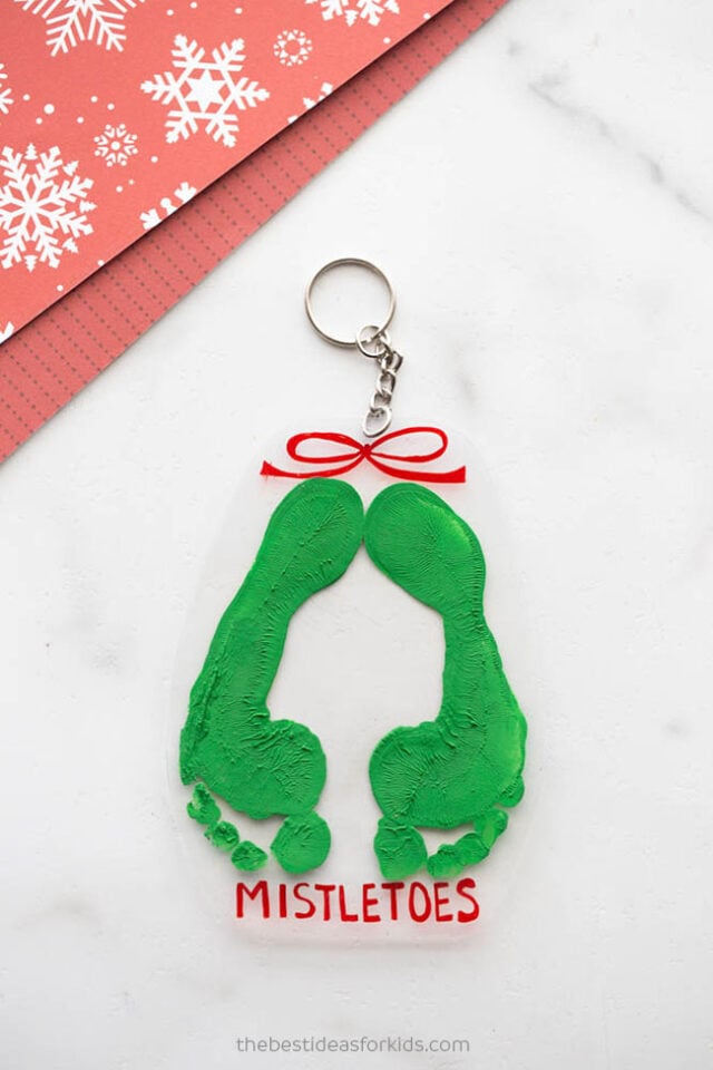 Shrinky Dink Mistletoes Keychain