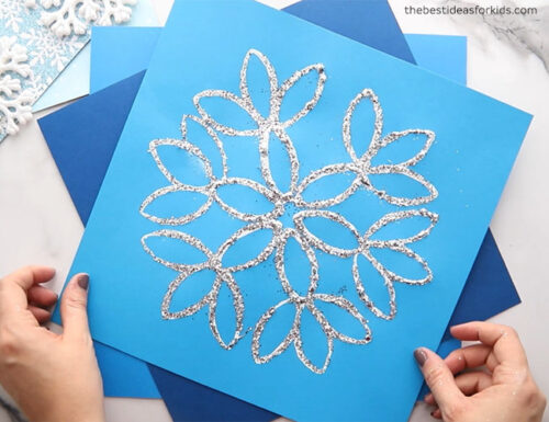Paper Roll Stamped Snowflake - The Best Ideas for Kids