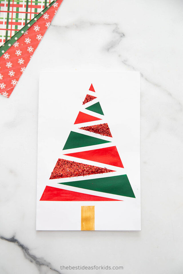 Zigzag painted Christmas Tree