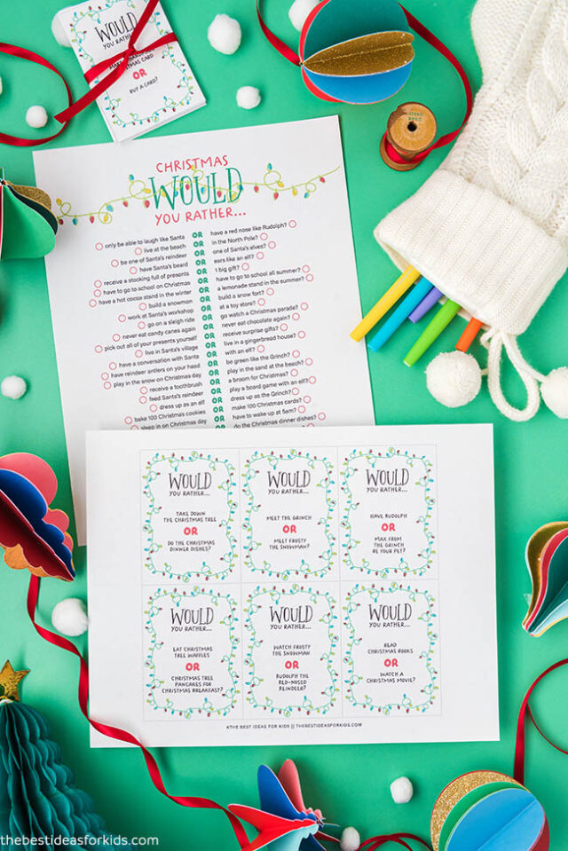 Christmas Printable Would You Rather Questions
