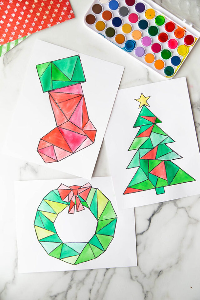 Christmas Watercolor Art for Kids