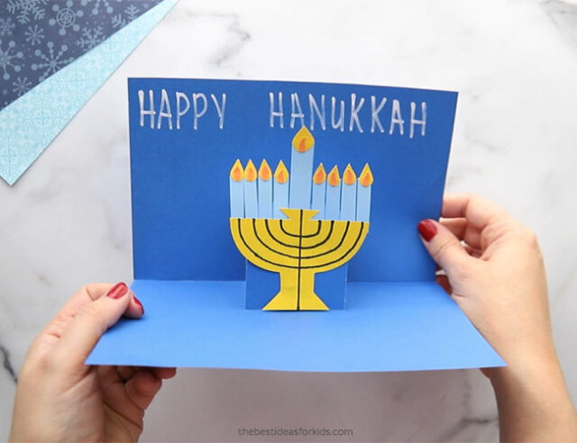 DIY Kids Hanukkah Menorah 3D Craft Set 10+