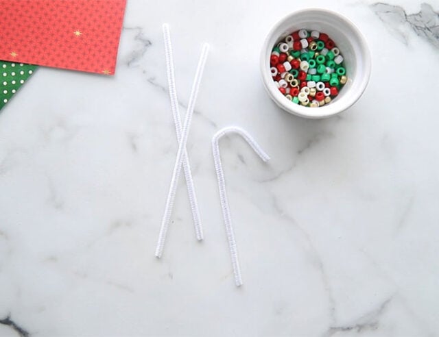Form Pipe Cleaner into Candy Cane Shape