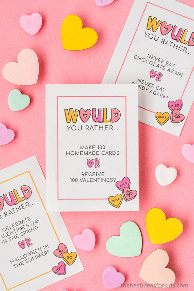 Printable Valentine Would You Rather Cards