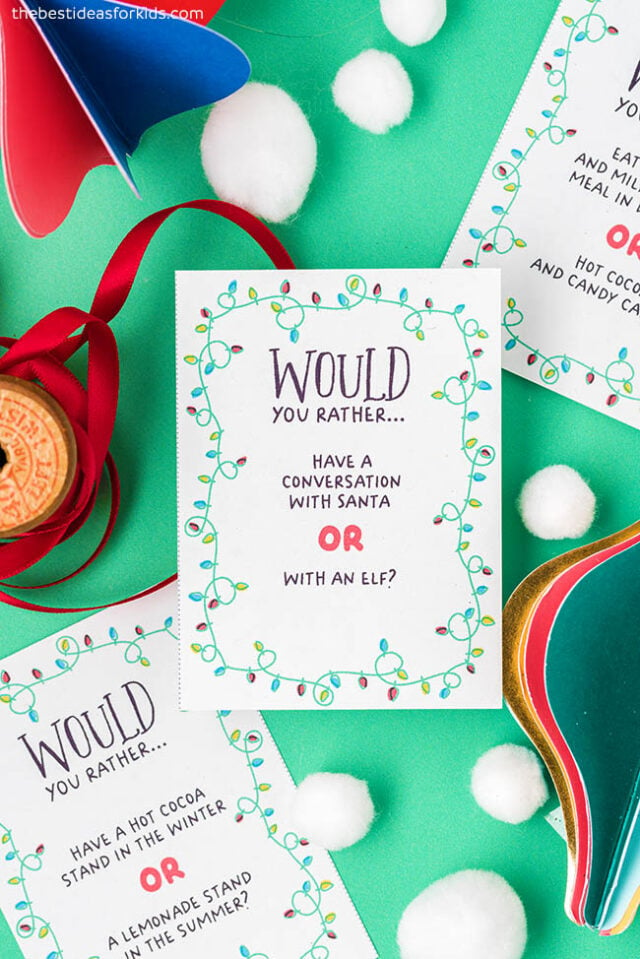 225 Best Christmas Would You Rather Questions {Free Printable}