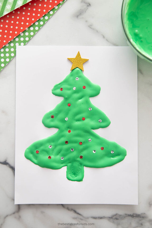 Puffy Paint Christmas Tree - The Best Ideas for Kids