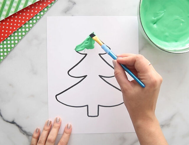 DIY Puffy Paint Christmas Trees - an EASY and FUN Craft for Kids!