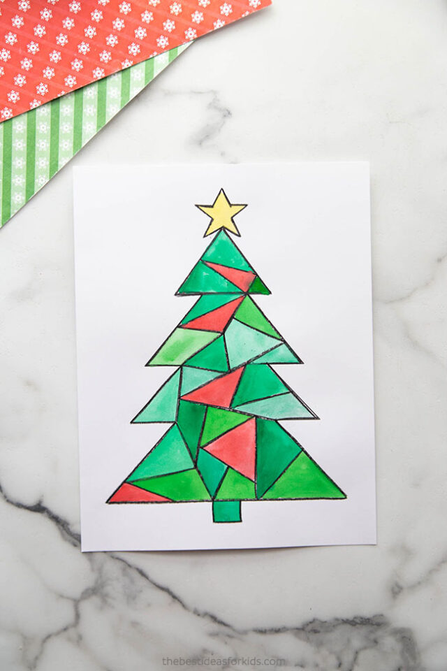 Watercolor Christmas Tree Art