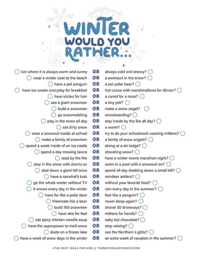 100 Would You Rather Questions For Kids - The Best Ideas for Kids