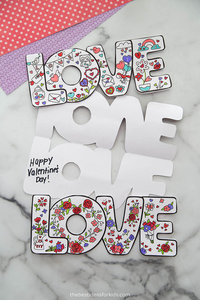 Coloring Love Cards Printable