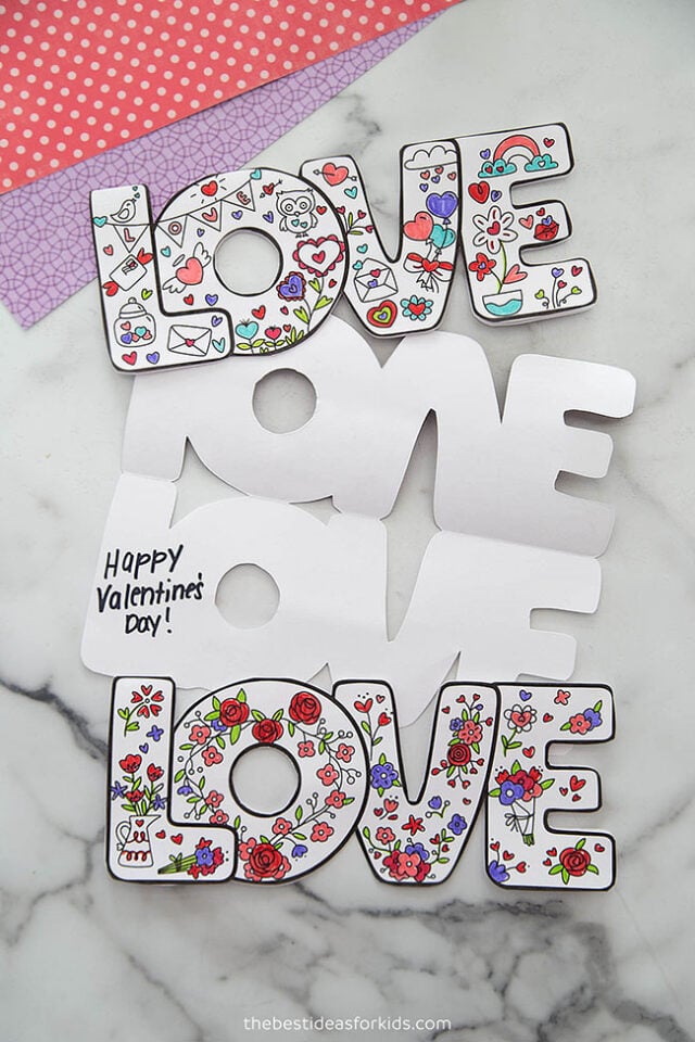 Coloring Love Cards Printable