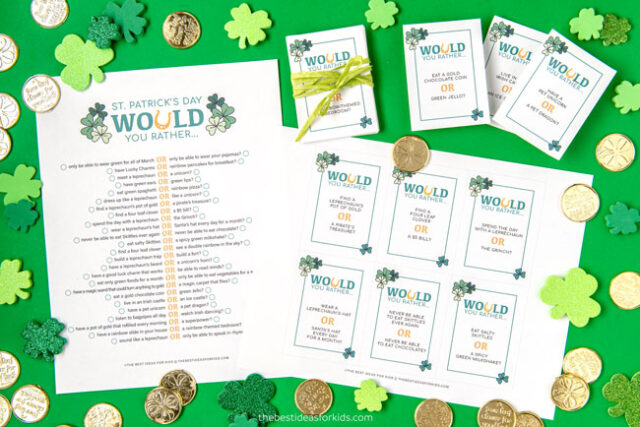 Free Printable Would You Rather St Patricks Day
