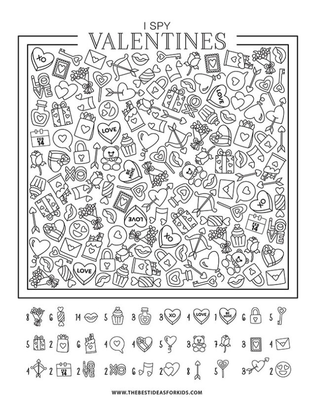 I Spy Valentine Free Printable Sheet