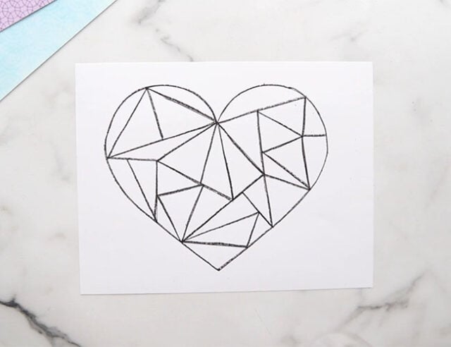 Outline Heart Template with Crayon