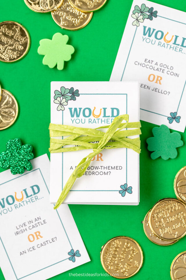 Printable Cards Would You Rather St Patricks