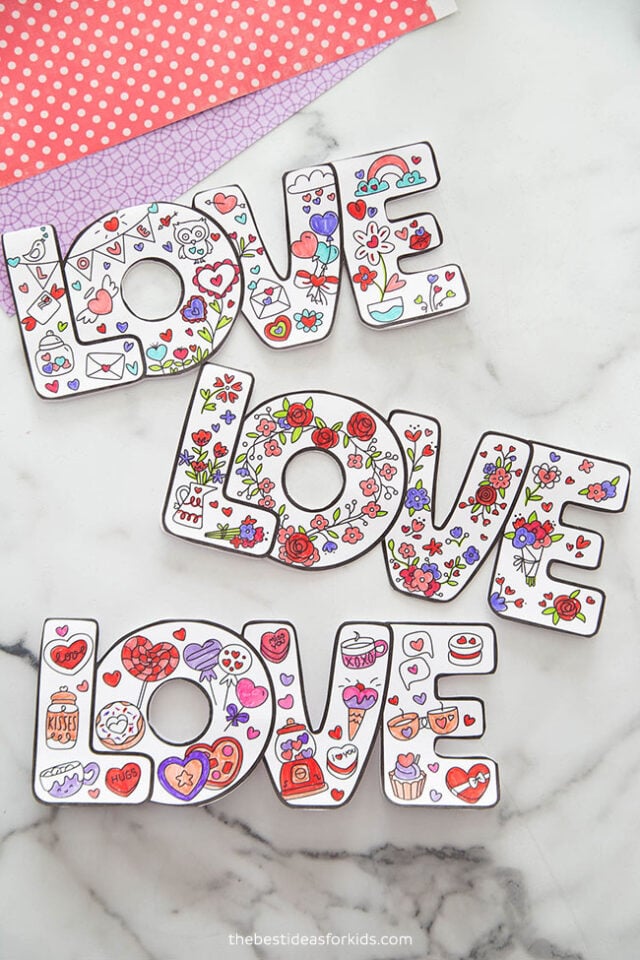 Printable Valentine Cards to Color