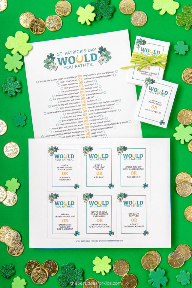 St Patrick's Day Would You Rather Printables