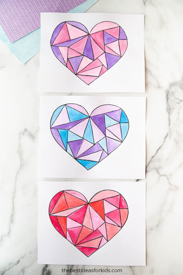 Watercolor Heart Art for Kids