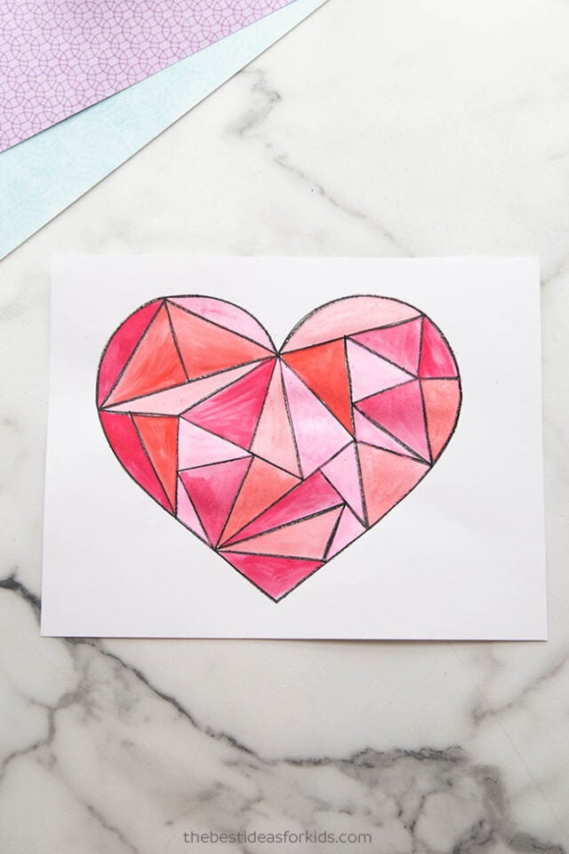 Watercolor Red Heart Art