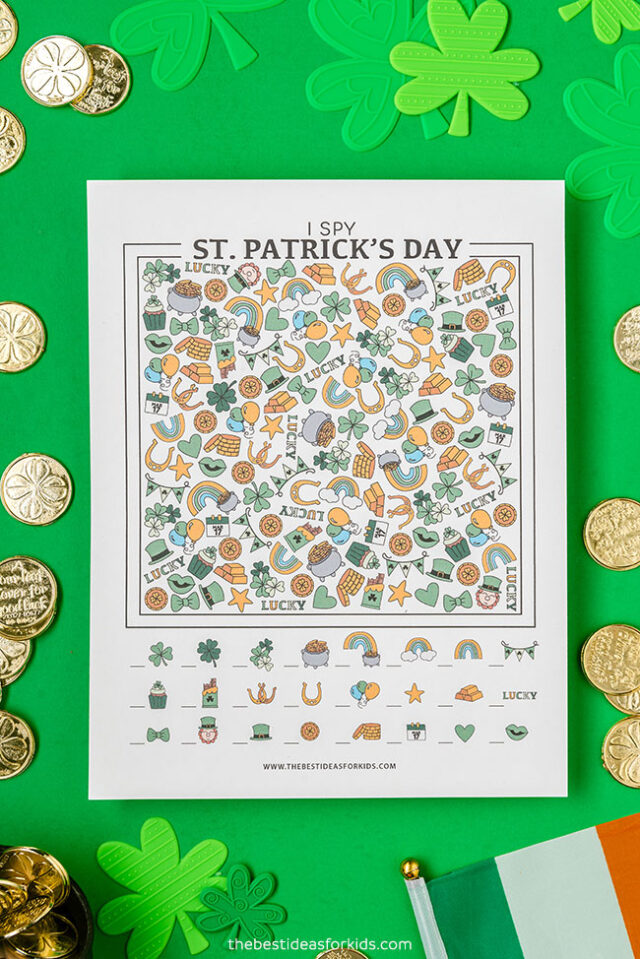 Colored St Patrick's Day I Spy Sheet
