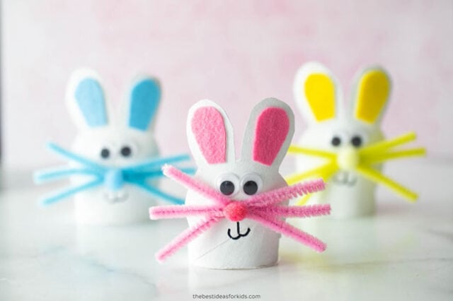 Cut out paper roll bunnies