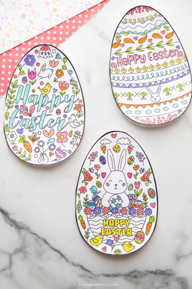 Easter egg cards printable