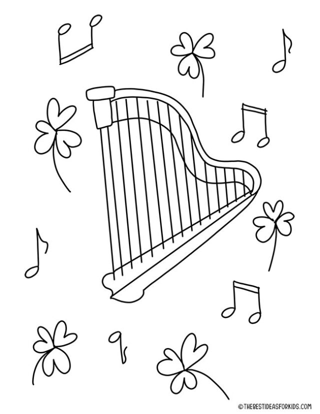 Harp Coloring Page Coloring Page
