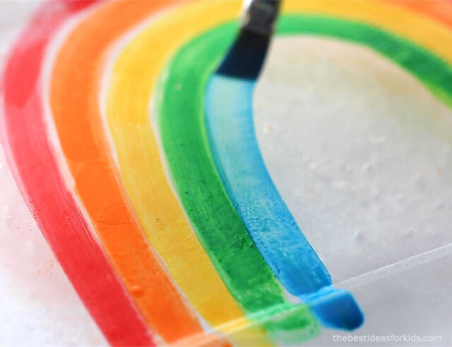Painting a rainbow on ice