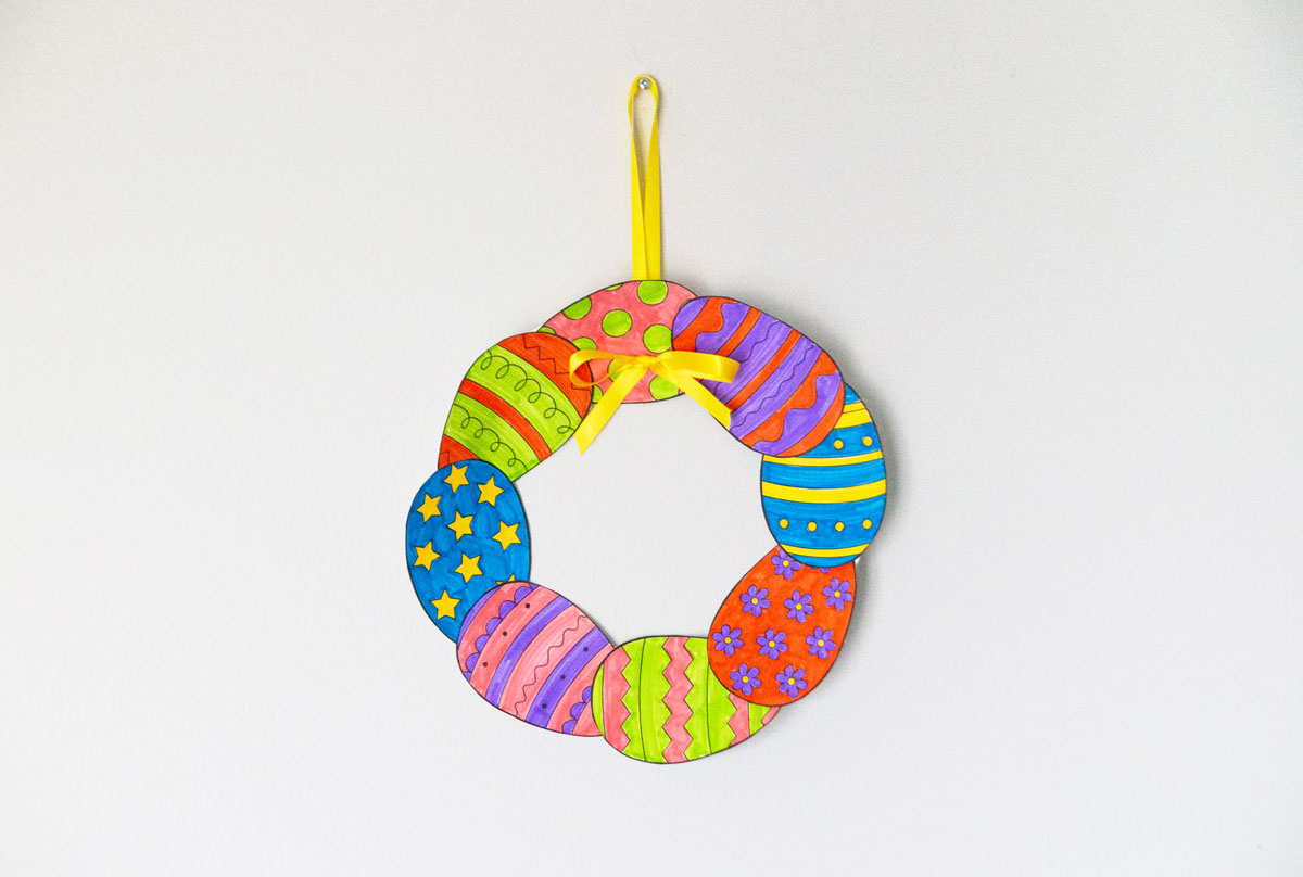 Paper Easter Egg Wreath (Free Printables) The Best Ideas for Kids