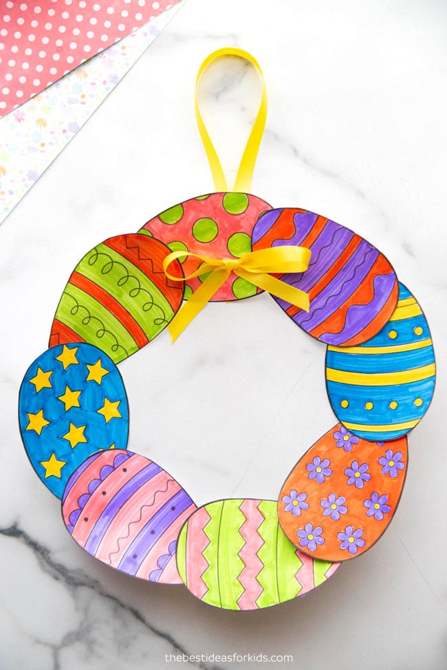 Paper Easter Egg Wreath (Free Printables) The Best Ideas for Kids