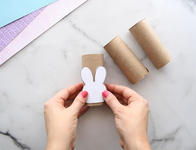 Use tempalte to cut out bunny