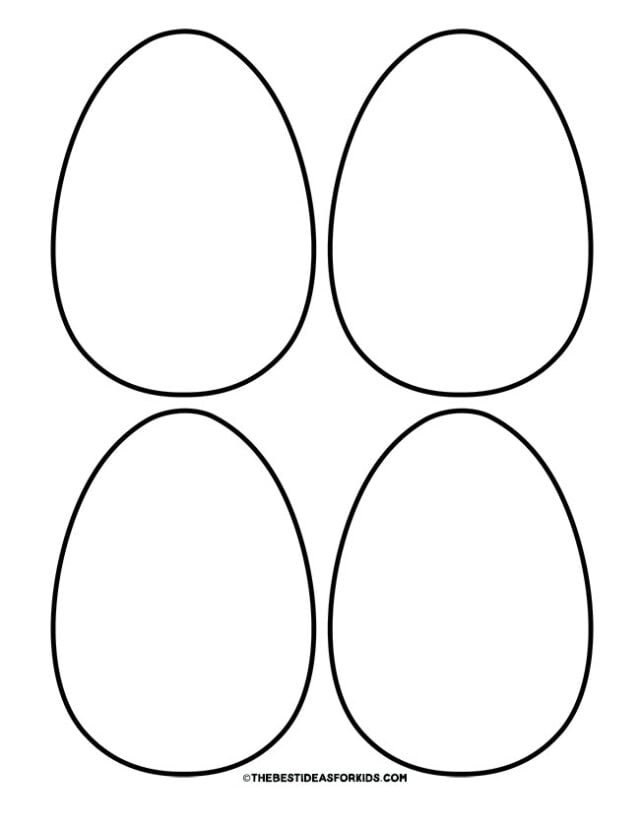 4 Blank Easter Egg Template