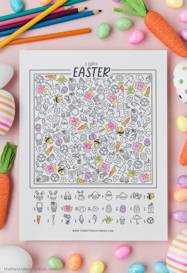 Coloring Page Easter I Spy