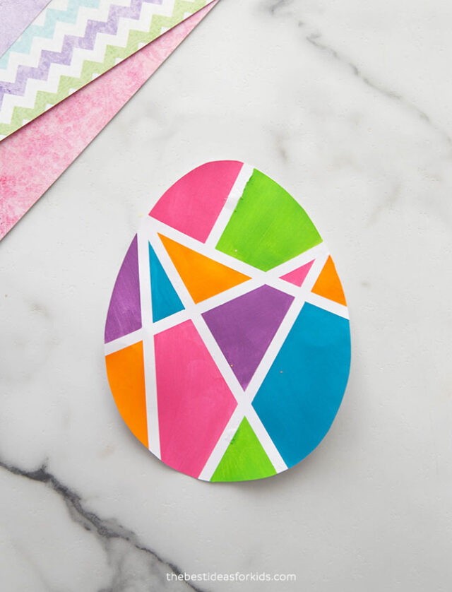 Geometric Tape Resist Easter Egg