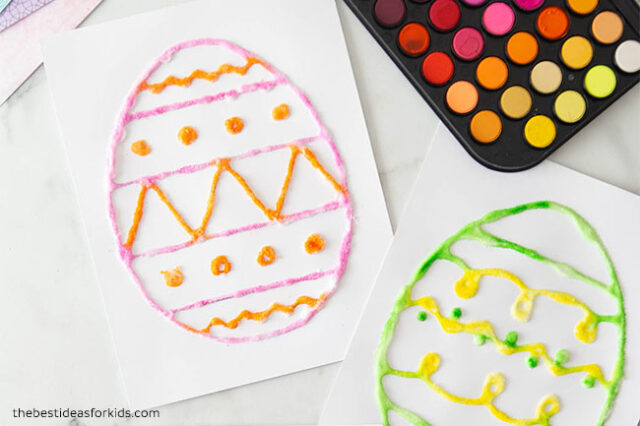 Painting Salt Painted Easter Eggs